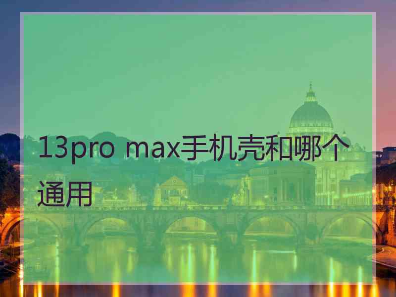 13pro max手机壳和哪个通用