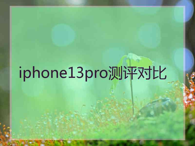 iphone13pro测评对比