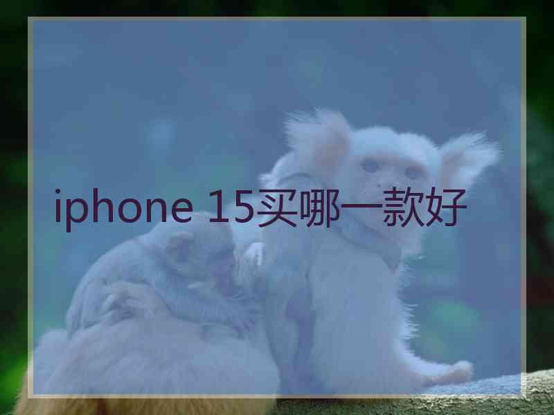 iphone 15买哪一款好