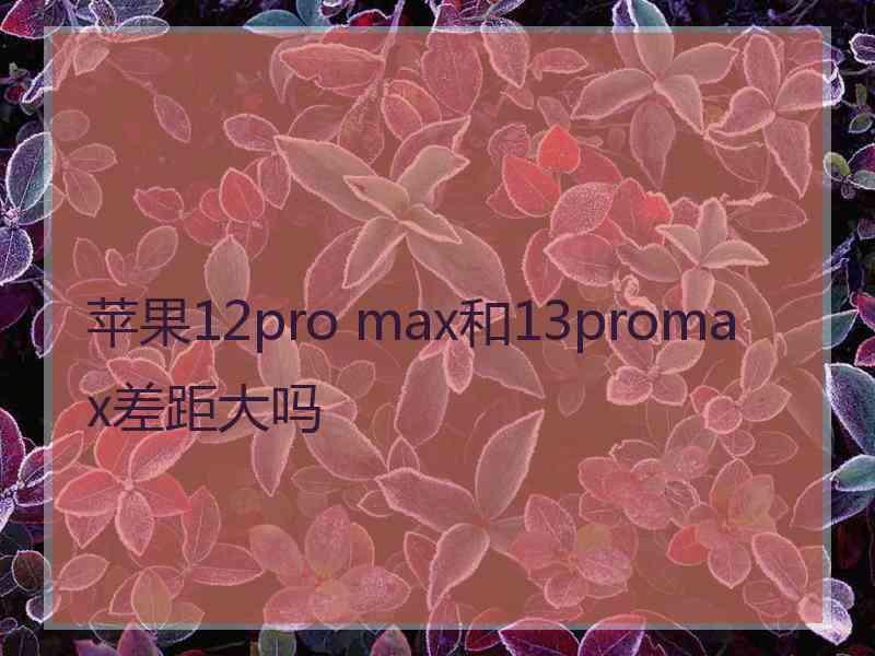 苹果12pro max和13promax差距大吗