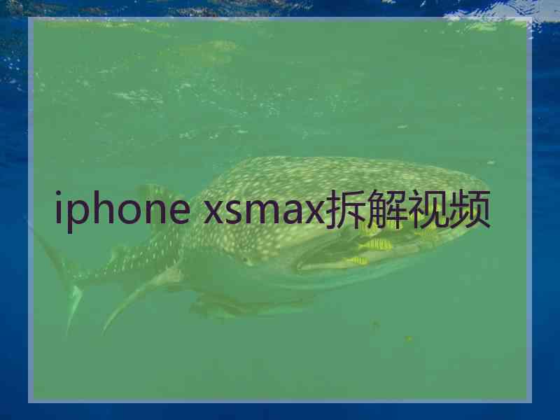 iphone xsmax拆解视频