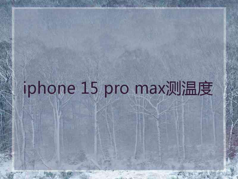 iphone 15 pro max测温度