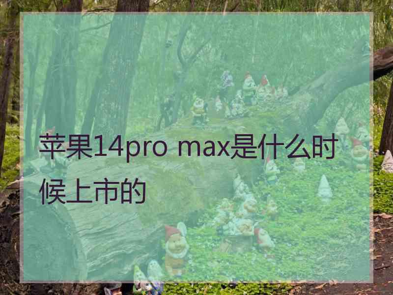 苹果14pro max是什么时候上市的