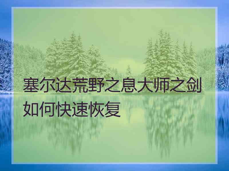 塞尔达荒野之息大师之剑如何快速恢复