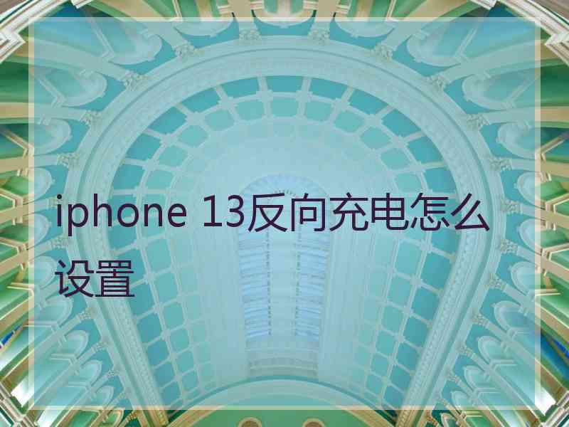 iphone 13反向充电怎么设置