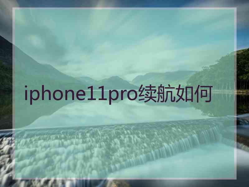 iphone11pro续航如何