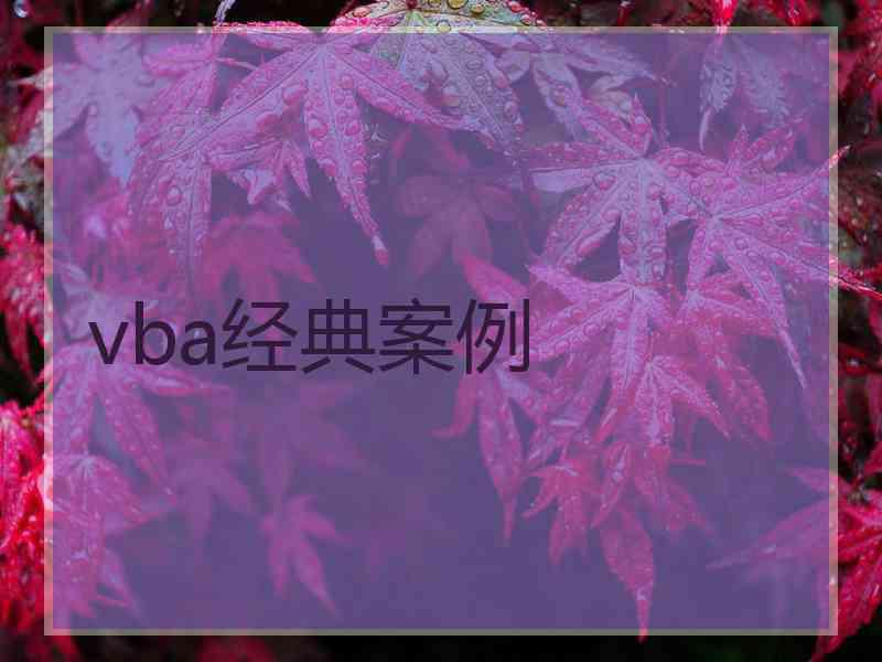 vba经典案例