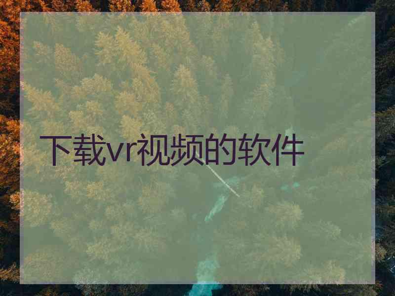 下载vr视频的软件