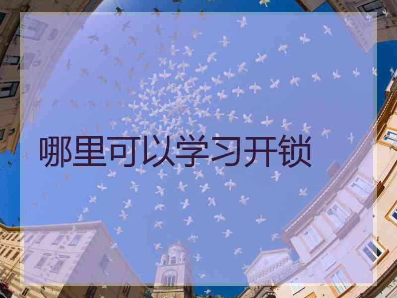 哪里可以学习开锁