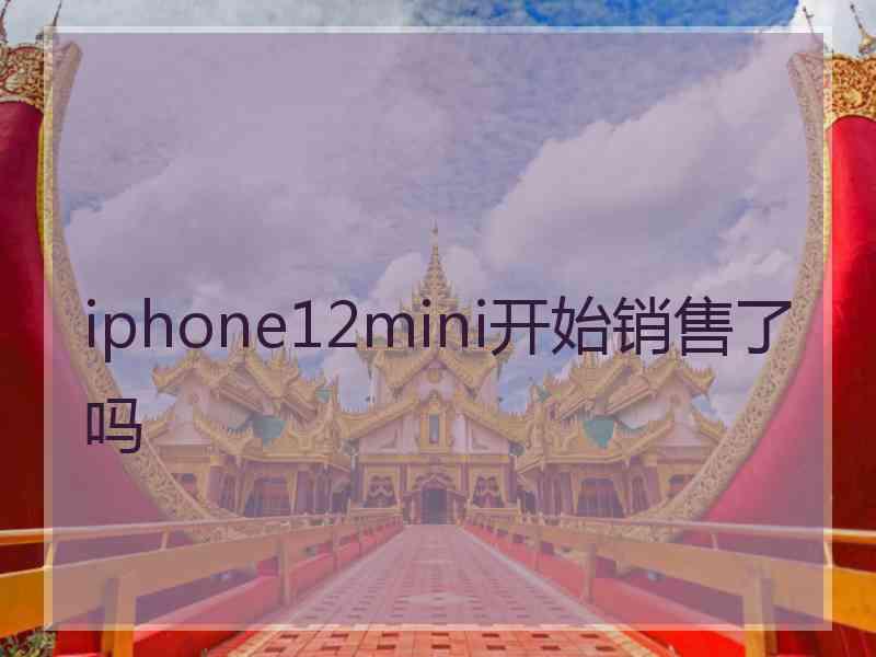 iphone12mini开始销售了吗