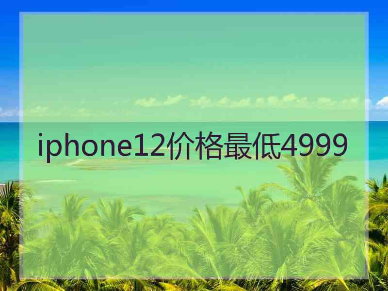 iphone12价格最低4999