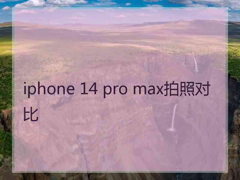 iphone 14 pro max拍照对比