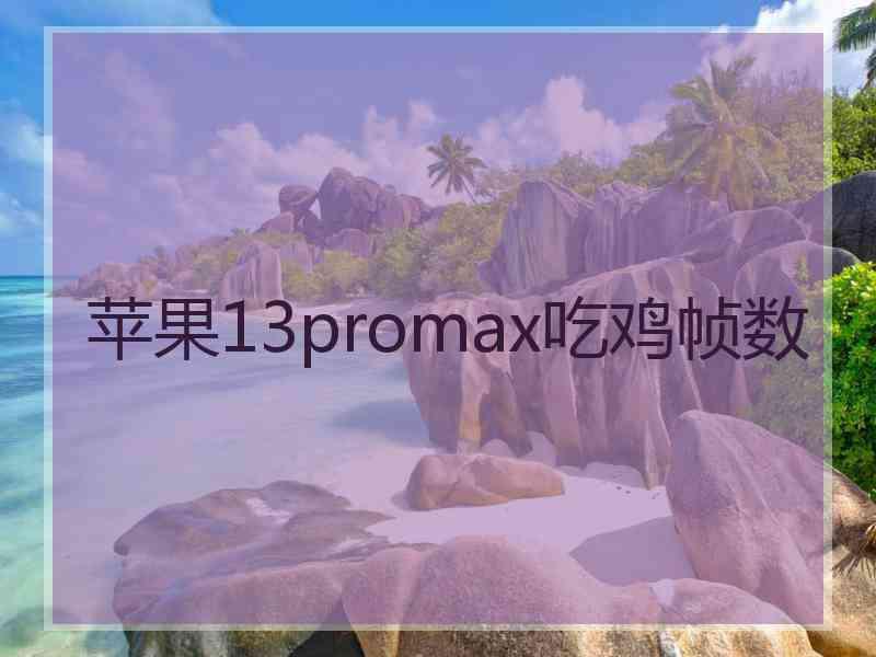 苹果13promax吃鸡帧数