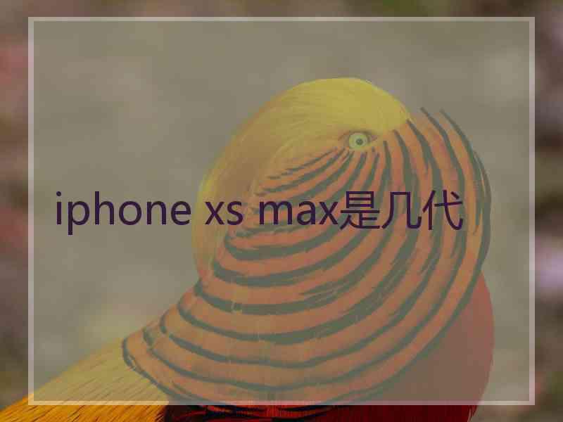 iphone xs max是几代