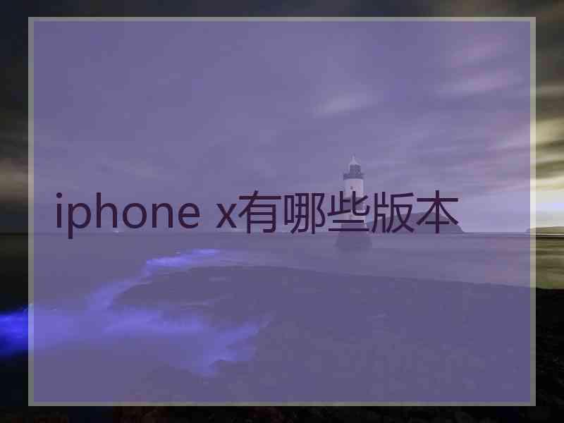 iphone x有哪些版本