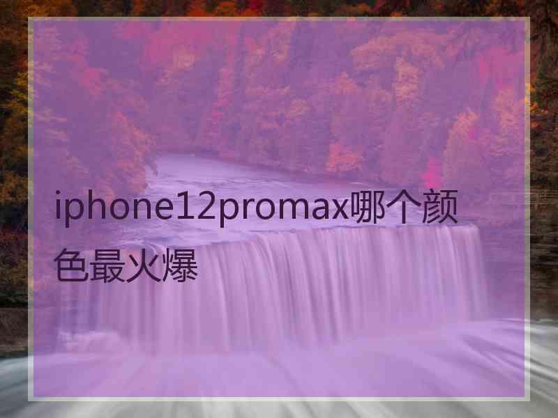 iphone12promax哪个颜色最火爆