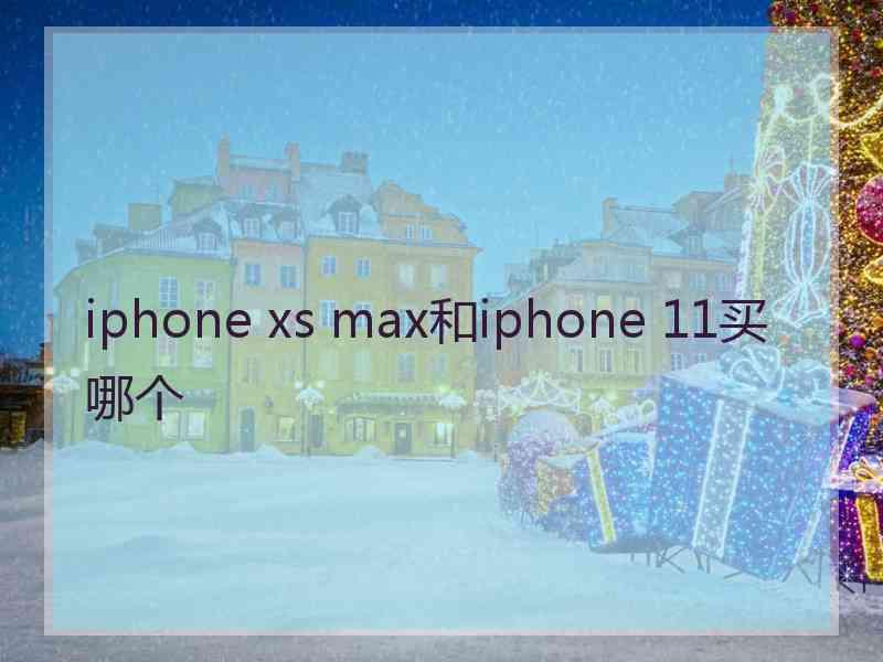 iphone xs max和iphone 11买哪个