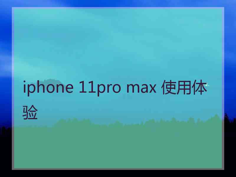 iphone 11pro max 使用体验