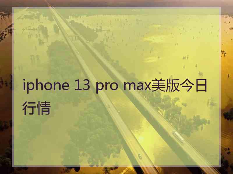 iphone 13 pro max美版今日行情