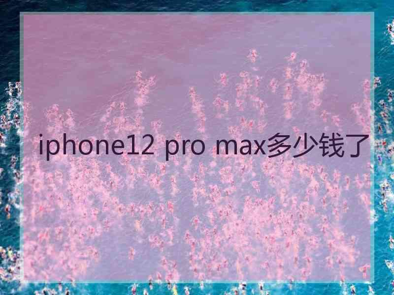 iphone12 pro max多少钱了