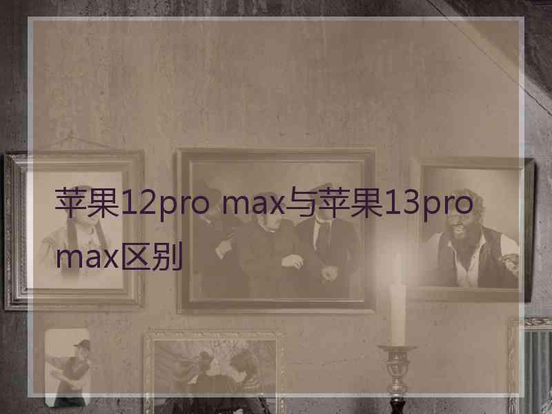 苹果12pro max与苹果13pro max区别