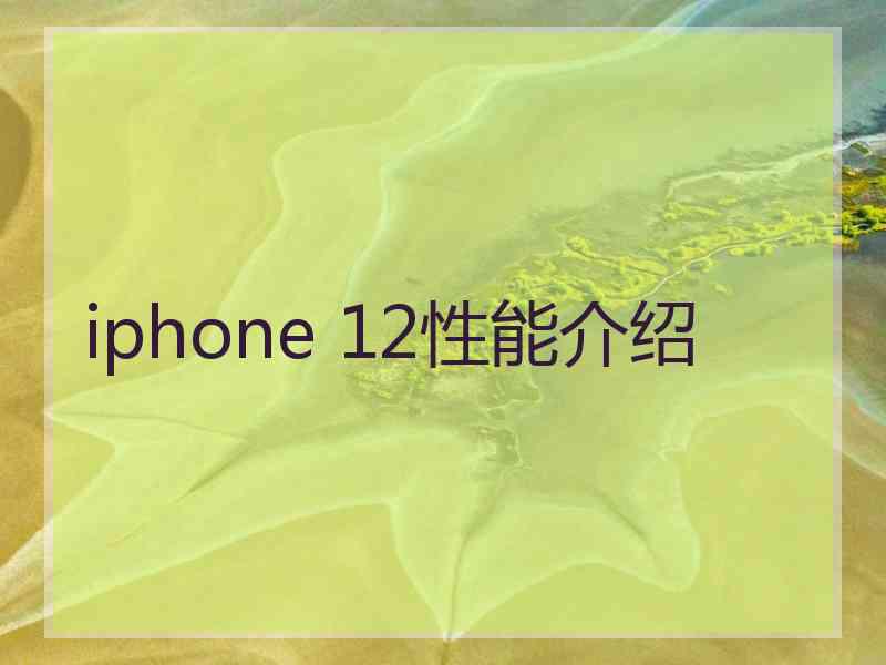 iphone 12性能介绍