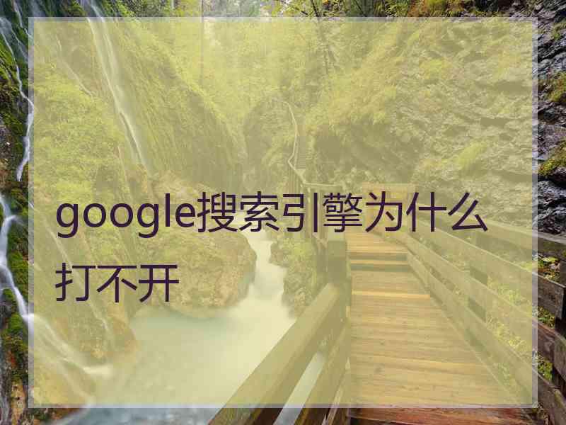 google搜索引擎为什么打不开