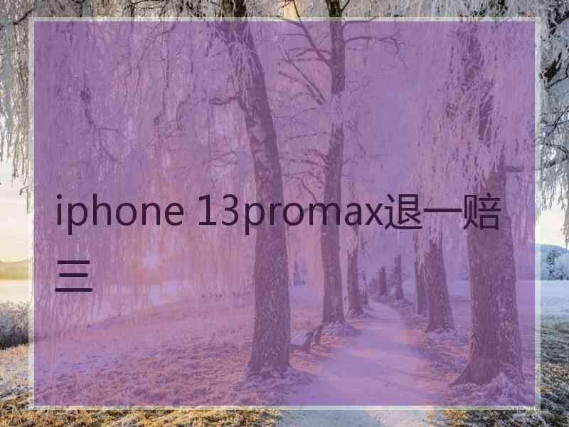 iphone 13promax退一赔三