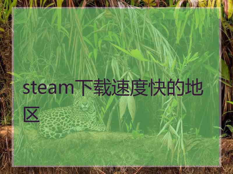 steam下载速度快的地区