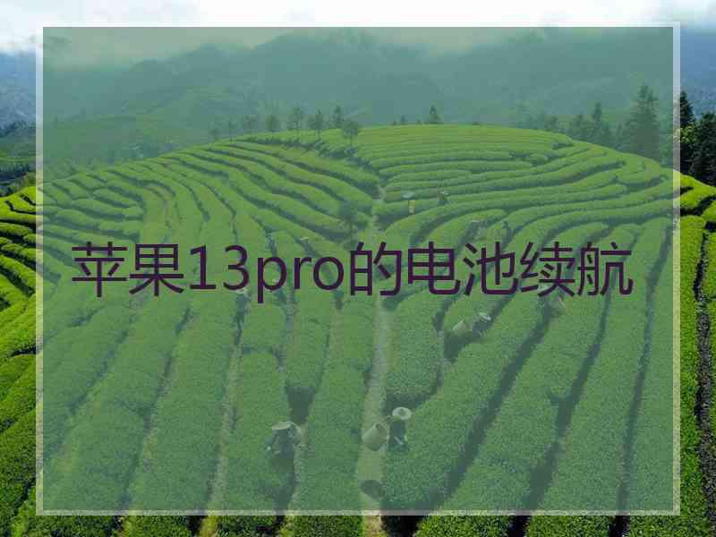 苹果13pro的电池续航