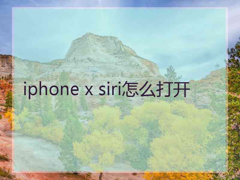 iphone x siri怎么打开