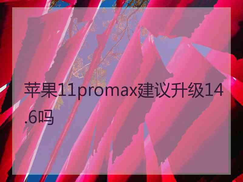 苹果11promax建议升级14.6吗