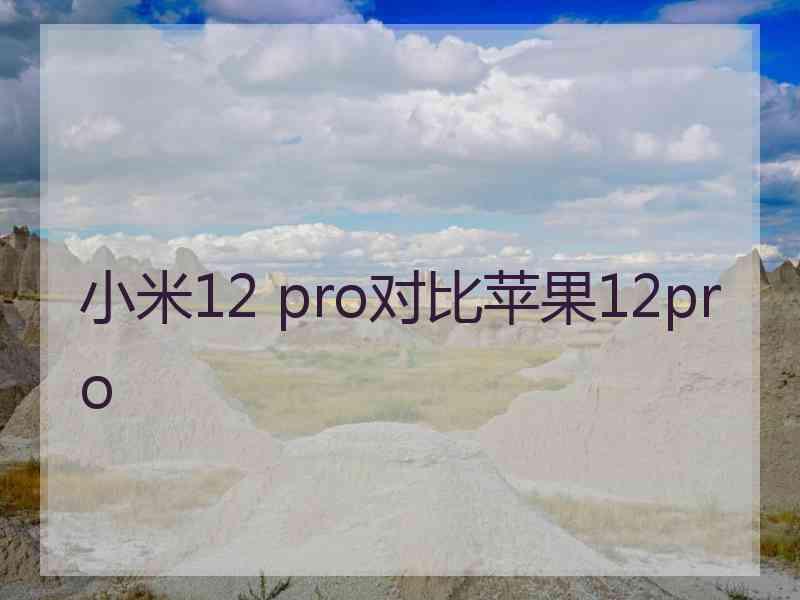 小米12 pro对比苹果12pro