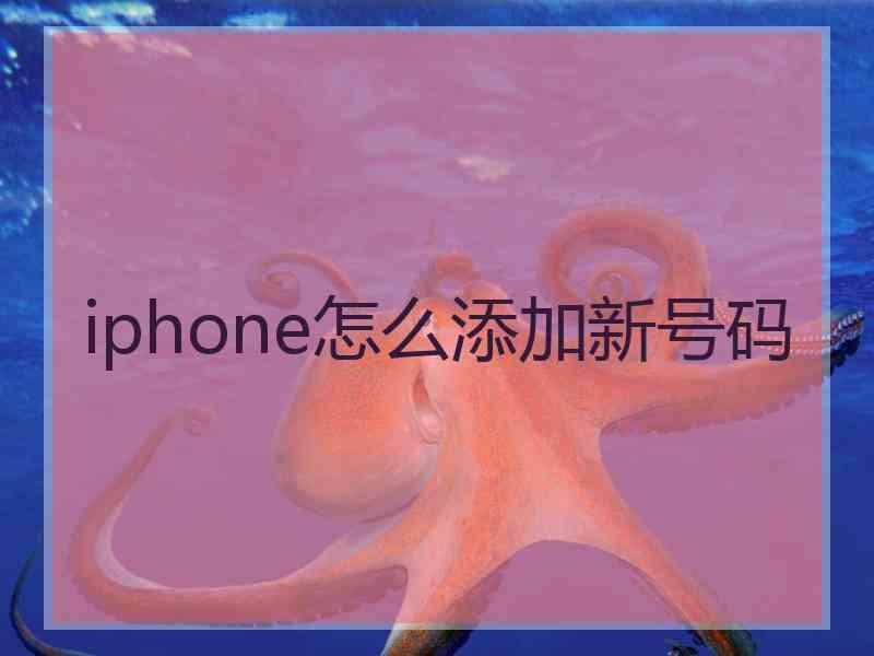 iphone怎么添加新号码