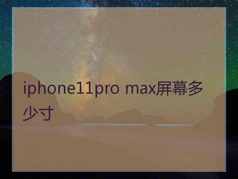 iphone11pro max屏幕多少寸