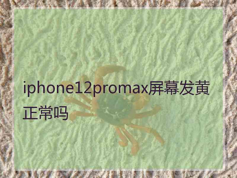 iphone12promax屏幕发黄正常吗