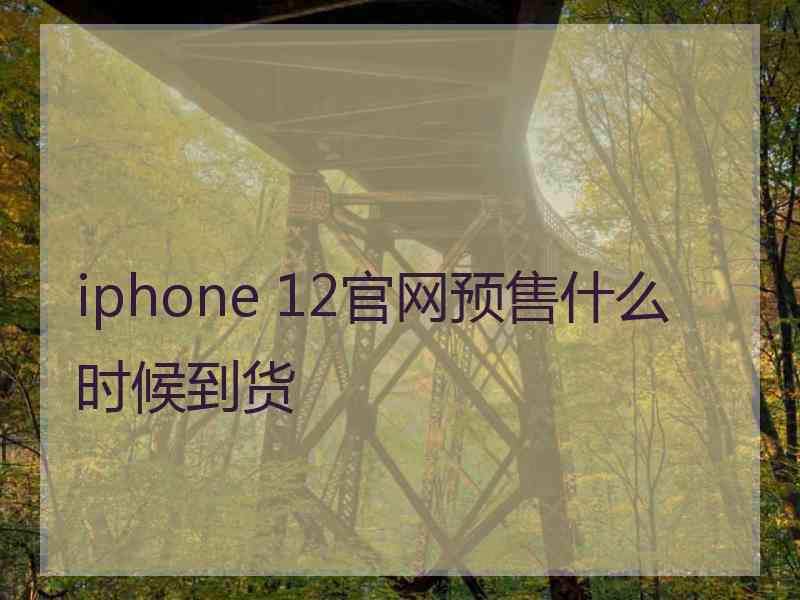 iphone 12官网预售什么时候到货