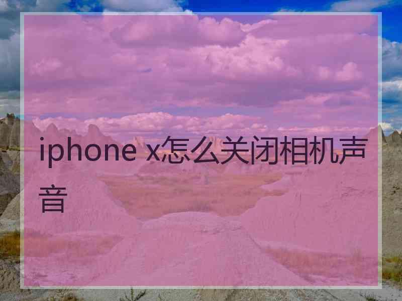 iphone x怎么关闭相机声音