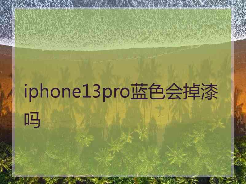 iphone13pro蓝色会掉漆吗