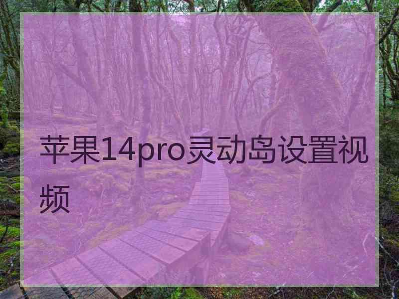 苹果14pro灵动岛设置视频