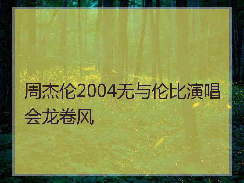 周杰伦2004无与伦比演唱会龙卷风