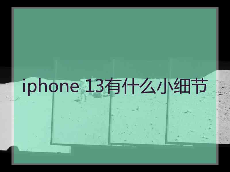 iphone 13有什么小细节