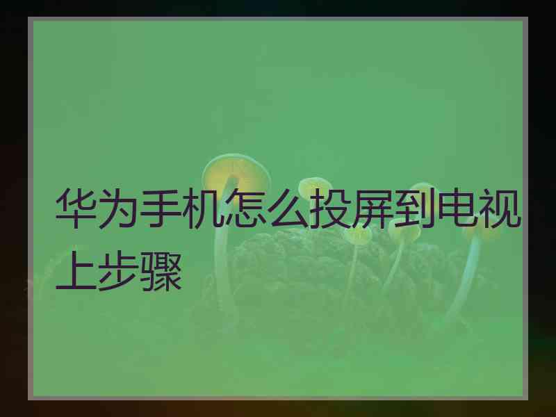 华为手机怎么投屏到电视上步骤