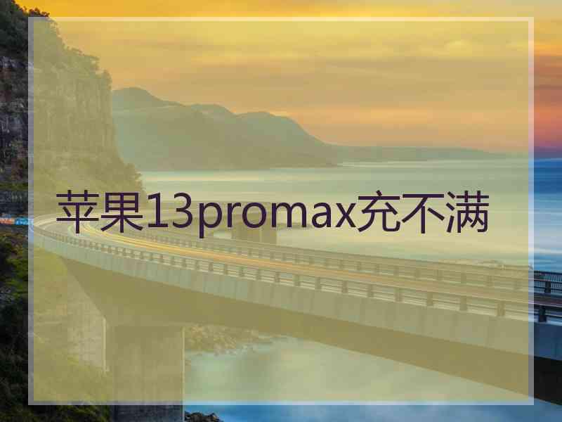 苹果13promax充不满