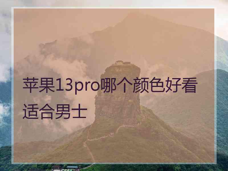 苹果13pro哪个颜色好看适合男士