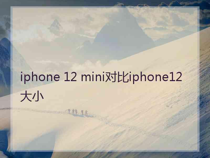 iphone 12 mini对比iphone12大小