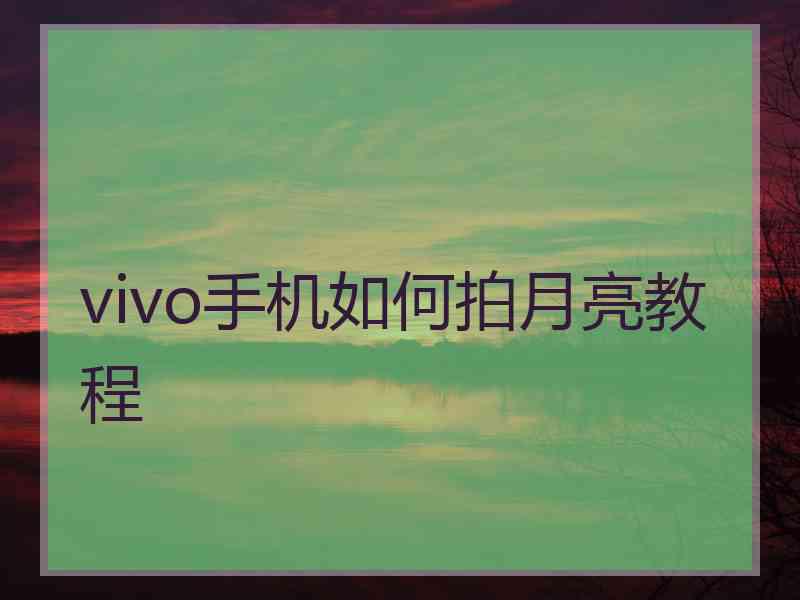 vivo手机如何拍月亮教程