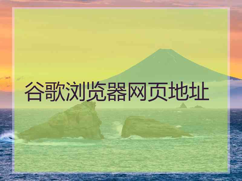 谷歌浏览器网页地址