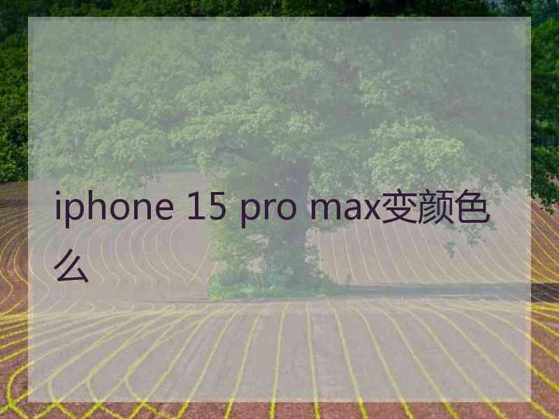 iphone 15 pro max变颜色么