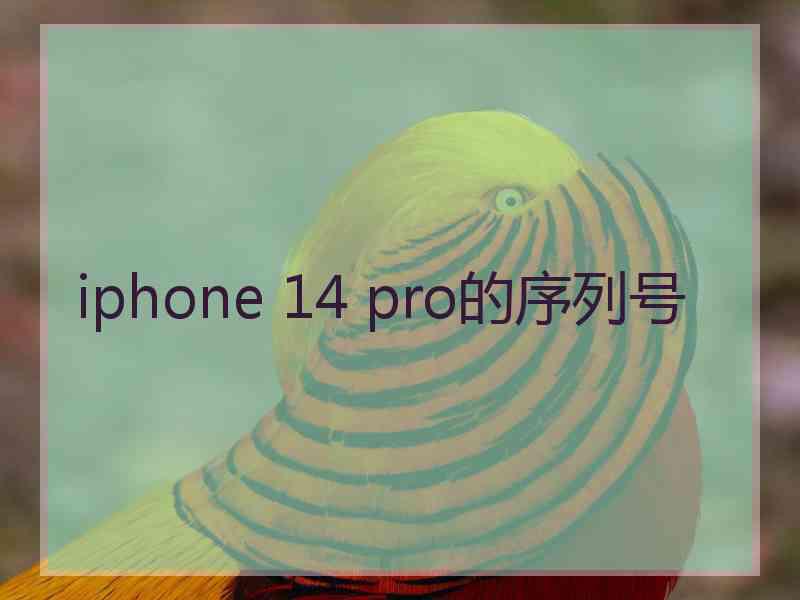 iphone 14 pro的序列号